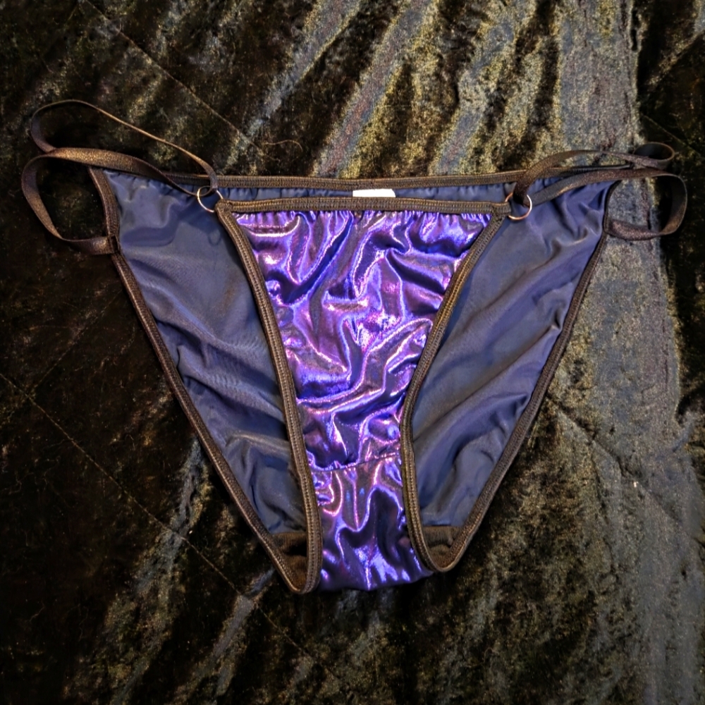Shiny Purple Bikini Undies Wetlook Feel